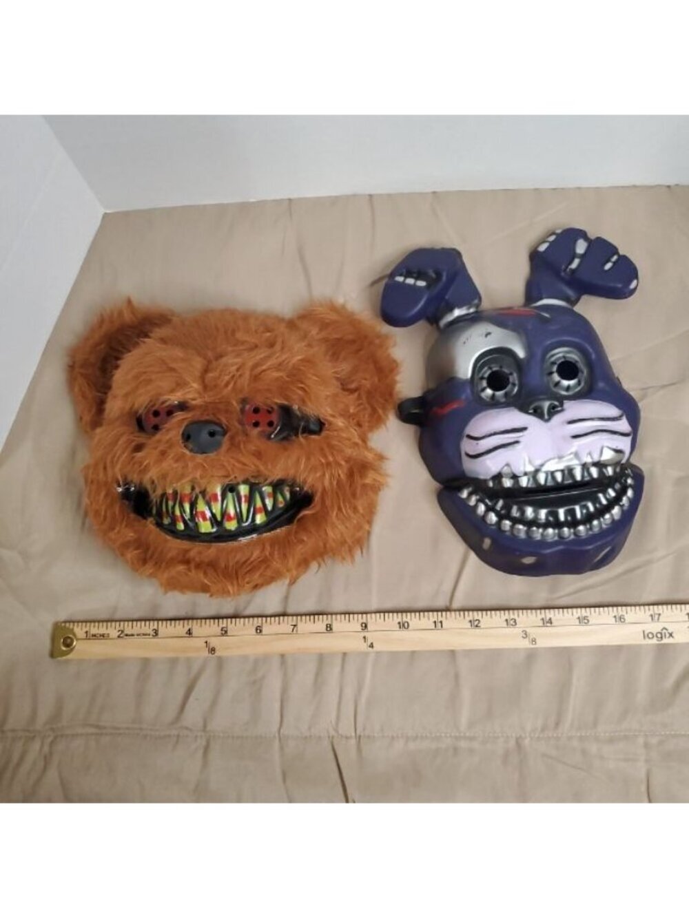 Five Nights at Freddy’s Masks Lot of 2 Furry Freddy Fazbear And Bonnie Masks - Picture 6 of 6